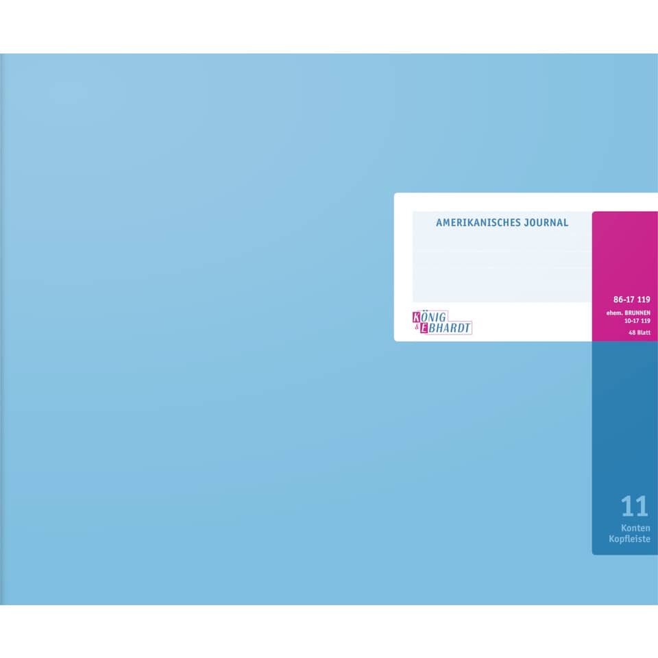 Amerikanisches Journal 348×255 mm, 96 Seiten, Konten-Journal, Karton, magenta/hellblau KÖNIG & EBHARDT 8617119 K+E 8617119