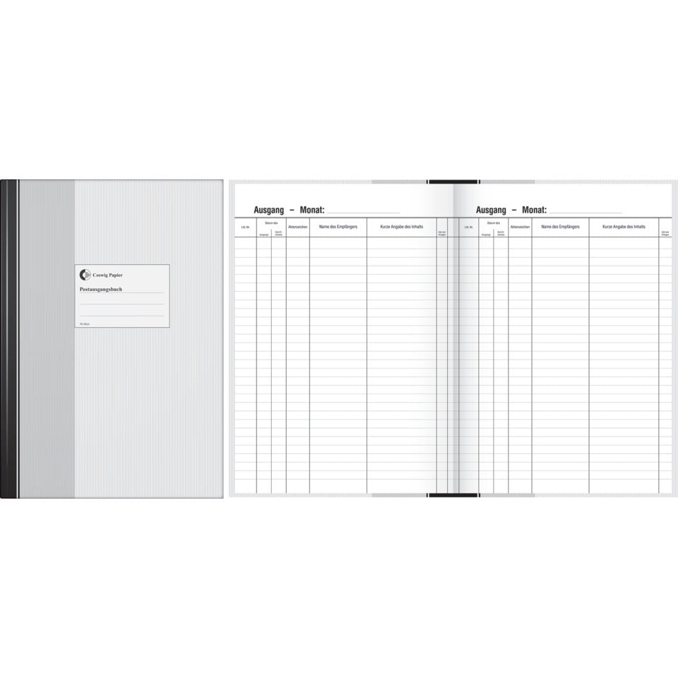 Post-Ausgangsbuch A4, 192 Seiten, Papier, grau/schwarz COSWIG 861094703 COSWIG 86-1094703 Standard