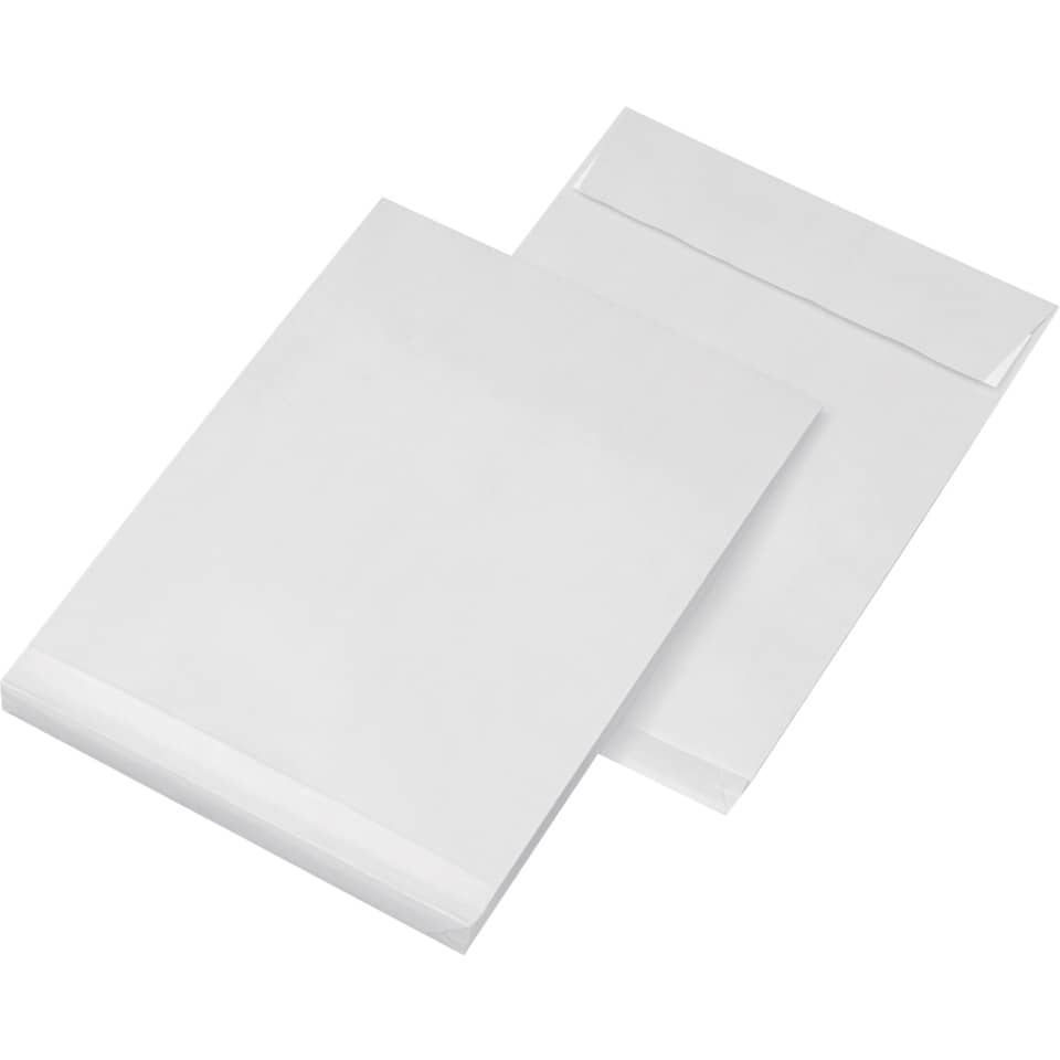 Versandtasche mit Falte, C4, 130g/m², Haftklebend, 100 Stück, weiß SECURITEX 30001215 SECURITEX 30001215 100ST