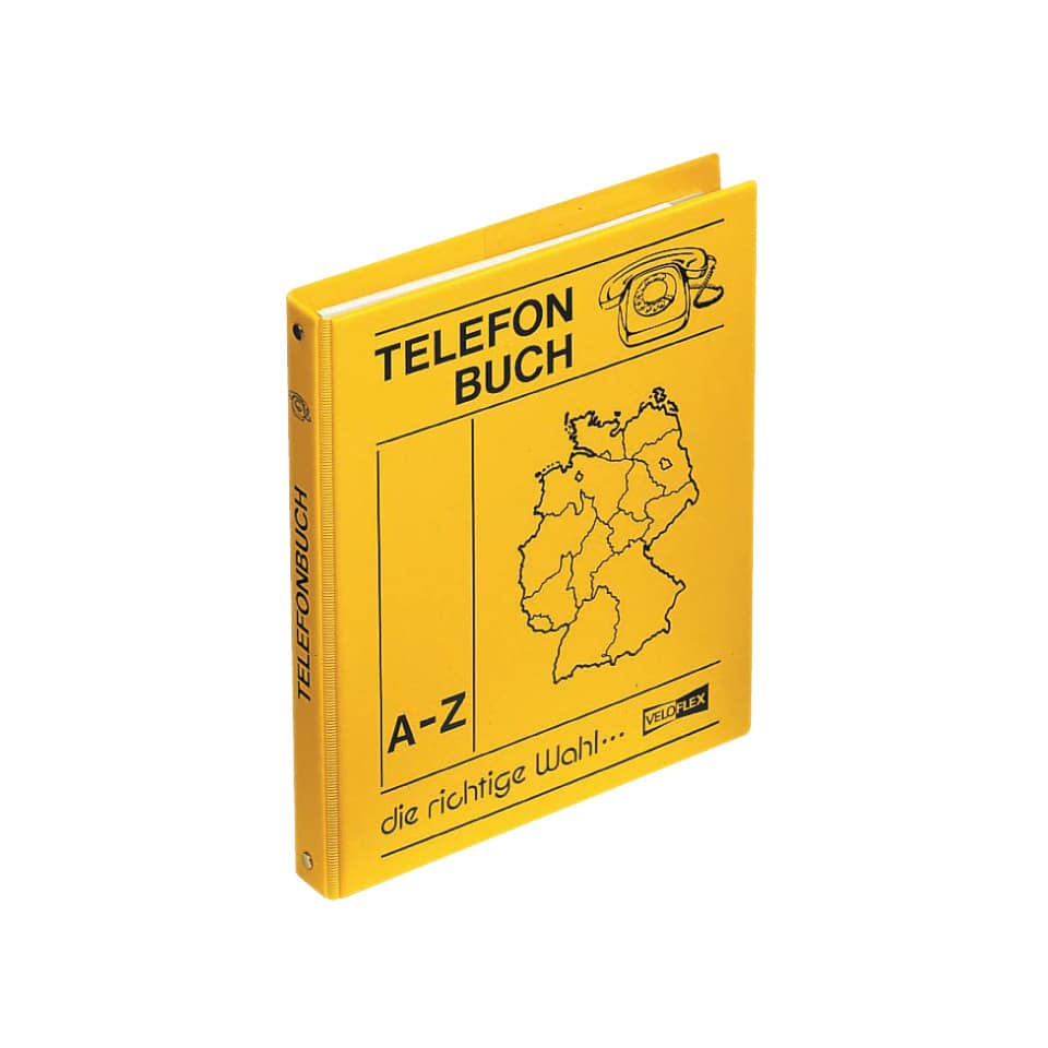 Telefonringbuch, A5, 4-Ring, 16mm, gelb VELOFLEX 5158 000 VELOFLEX 5158000