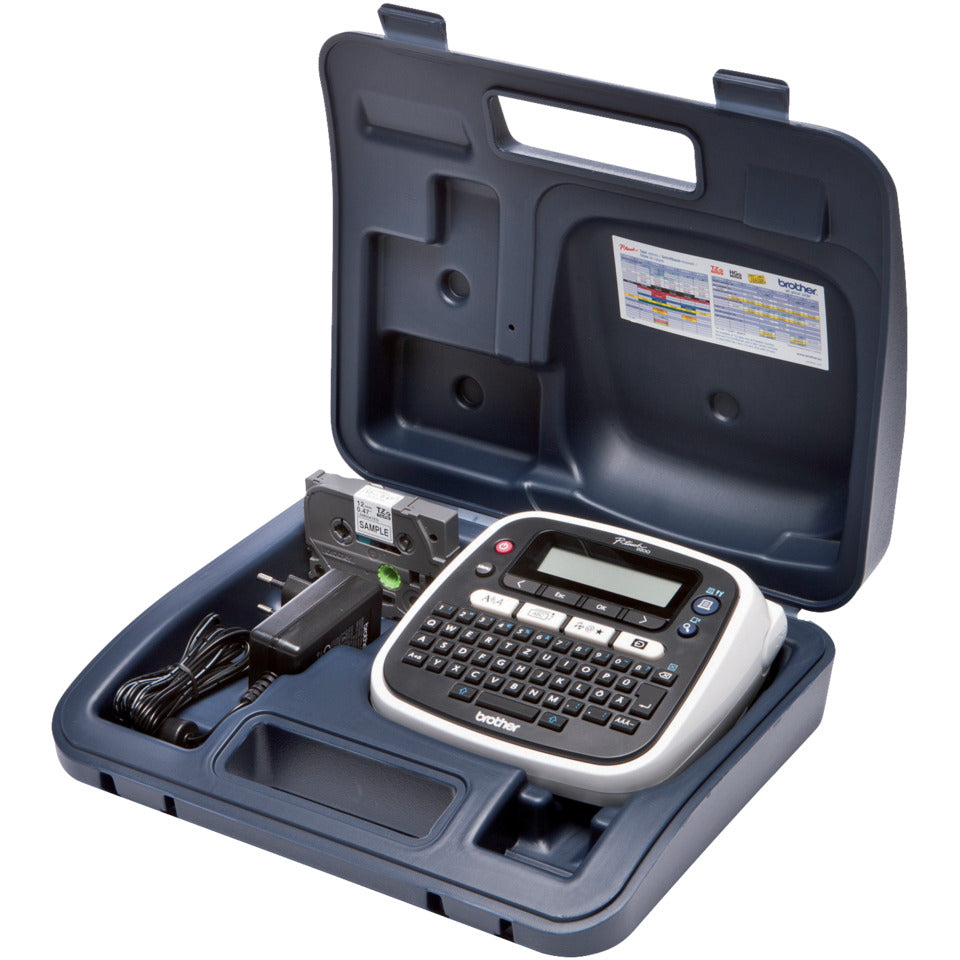Beschriftungsgerät P-Touch PT-D200BWVP, im Hartschalenkoffer inkl. TZe-Starter-Band und Netzadapter, grau/schwarz BROTHER PTD200BWVPG1