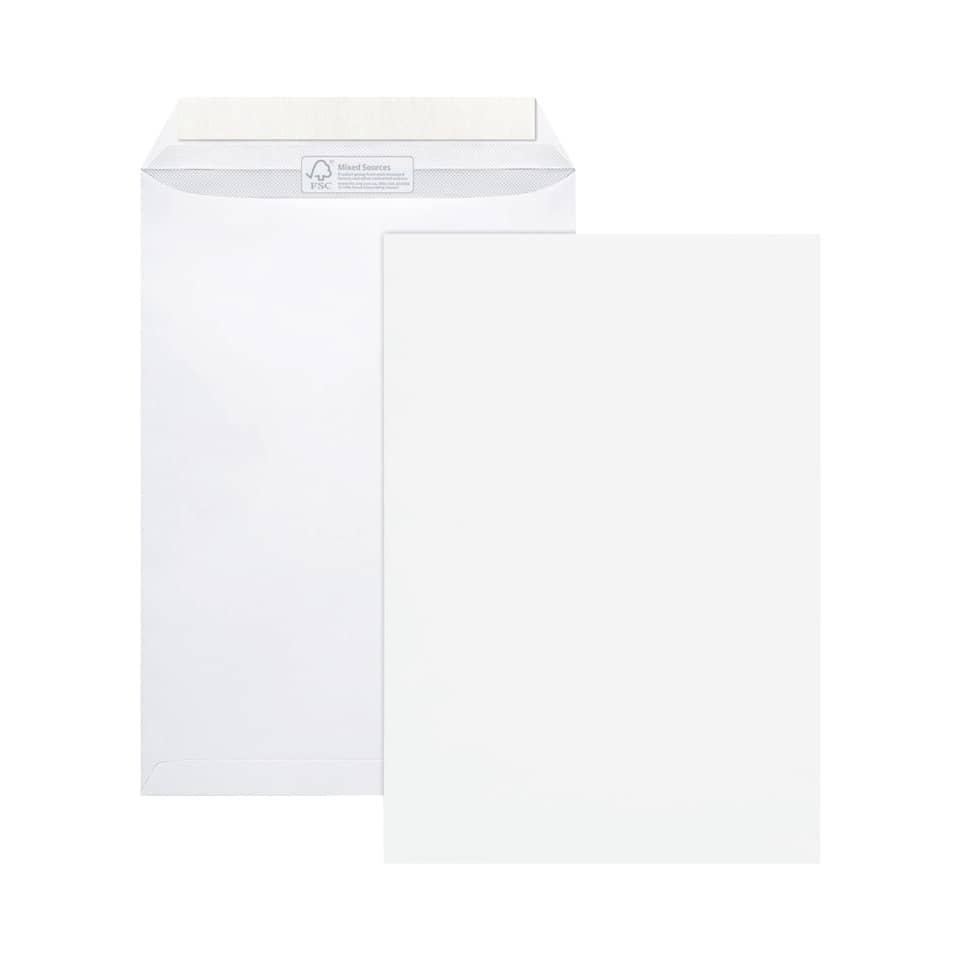 Versandtasche, C4, 100g/m², Haftklebend, 100 Stück, weiß MAILMEDIA 30022374