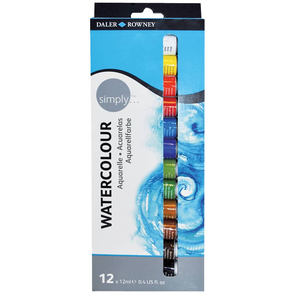 Aquarellfarben Simply, 12 ml, 12 Stück DALER ROWNEY D134500100 NERCHAU D134500100/86670041