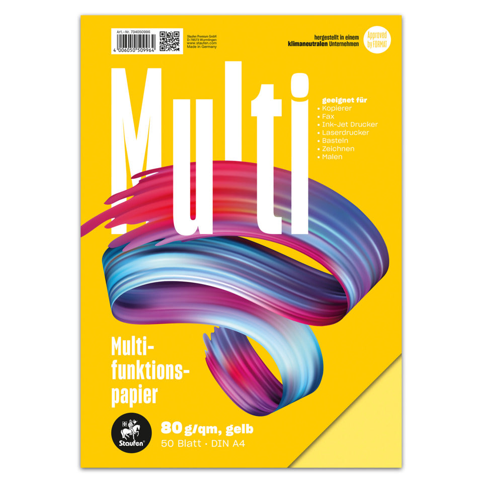Kopierpapier, A4, 80g/m², 50 Blatt, gelb STAUFEN STYLE 734050996 STAUFEN STYLE 734050996 Multifunktion