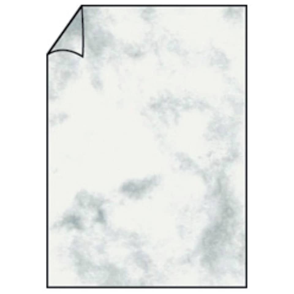 Blatt Paperado, A4, 100g/m², grau marmora RÖSSLER 16400114 RÖSSLER 16400114   210x297mm gerippt