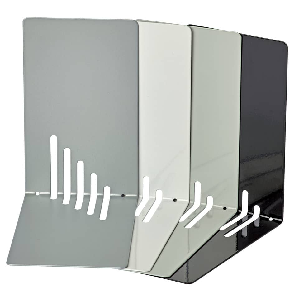 Buchstützen aus Metall, schmal, 85 x 140 x 140 mm, schwarz, 2 Stück MAUL 35010 90 MAUL 35010 90 Metall