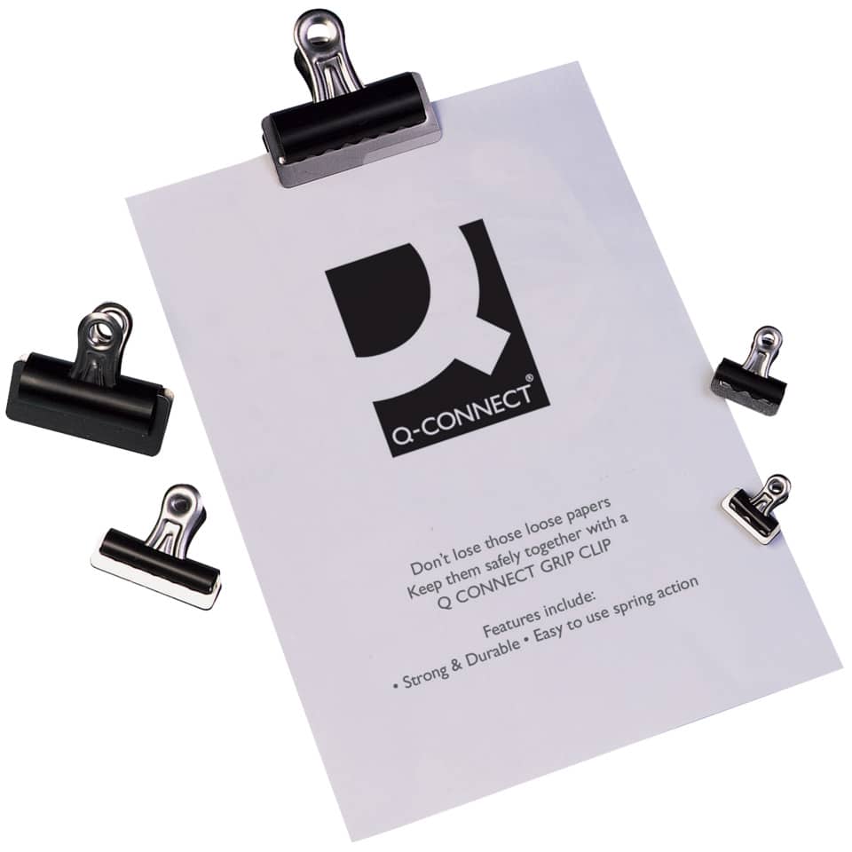 Briefklemmer Foldback, 51mm, 10 Stück, schwarz Q-CONNECT KF01289
