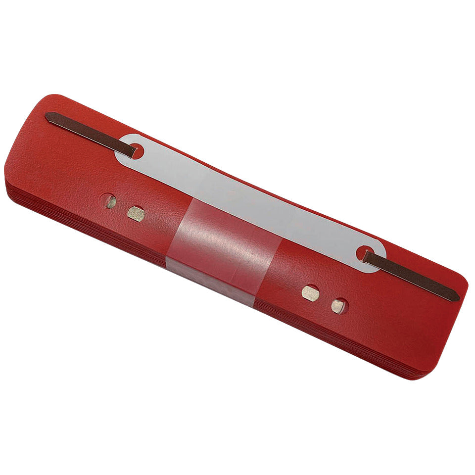 Heftstreifen mit Plastikdeckleiste, 34 x 150 mm, PP, 25 Stück, rot Q-CONNECT 2012500310 Q-CONNECT 2012500310 Plastikdeckleiste