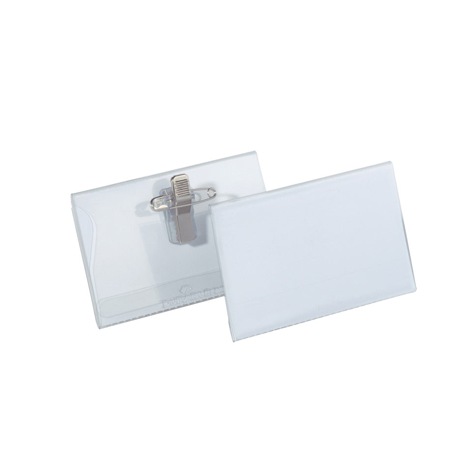 Namensschild mit Kombiklemme, 90 x 54 mm, transparent, Kunststoff, 50 Stück DURABLE 8101 19 DURABLE 8101 19 m.Kombiklemme