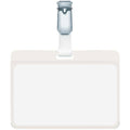 Namensschild mit drehbarem Clip, transparent, 90 x 60 mm, 25 Stück