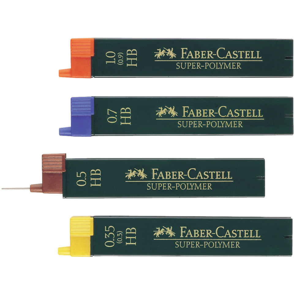 Feinmine Super Polymer HB, 0,9mm, 12 Stück, schwarz FABER CASTELL 120900 FABER CASTELL 120900 12St
