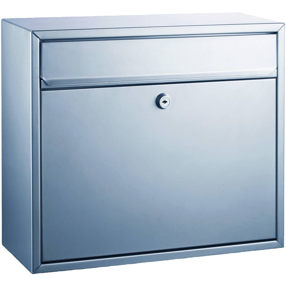 Briefkasten, Metall lackiert, 360x150x310 mm, silber ALCO 8601 ALCO 8601 36x31x15cm