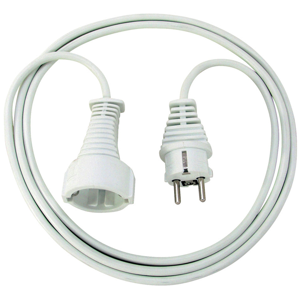 Verlängerungskabel mit Schutzkontakt-Stecker und -Kupplung für den Innenbereich, 3m, weiß BRENNENSTUHL 1168430