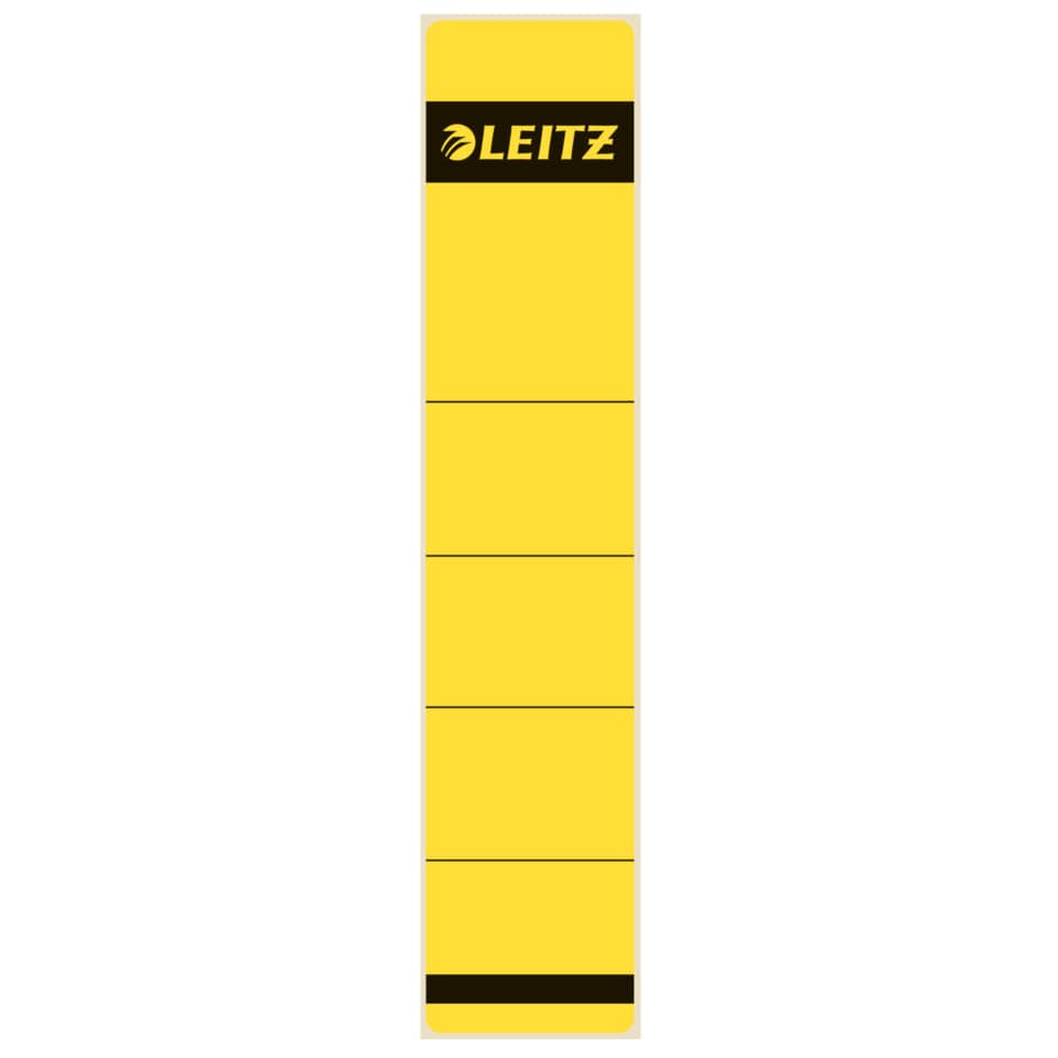 Ordnerrückenschild selbstklebend, 39 x 191 mm, schmal/kurz, 10 Stück, gelb LEITZ 1643-00-15 LEITZ 16430015 skl PG 10ST