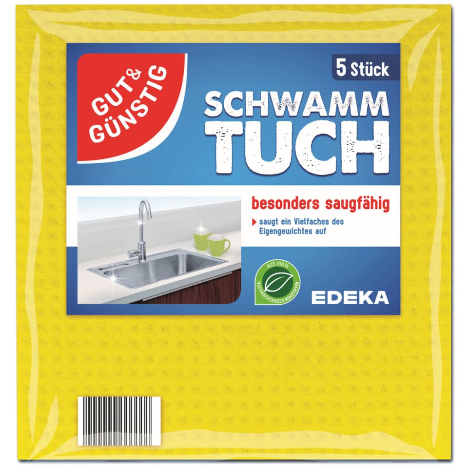 Schwammtuch, 18 x 20 cm, 5 Stück GUT & GÜNSTIG 2235743000 G&G 2235743000