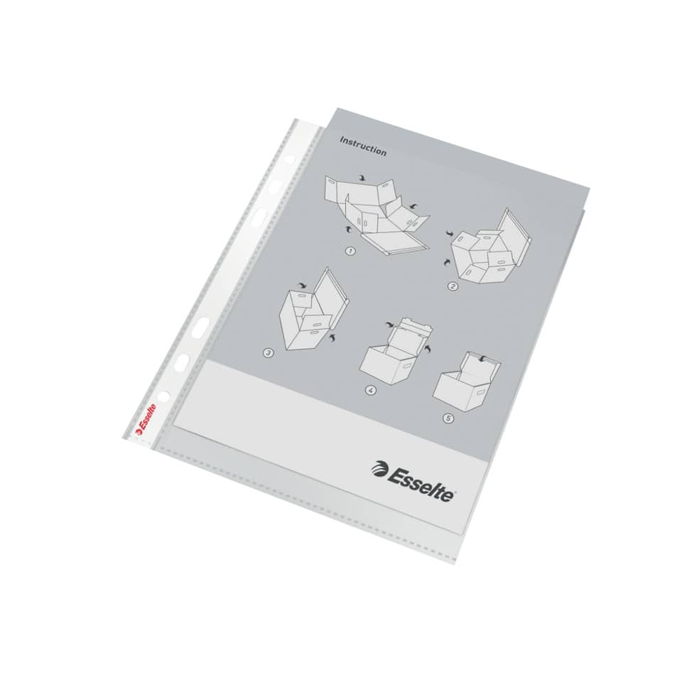Prospekthülle Standard, A4, PP, dokumentenecht, 100 Stück, glasklar ESSELTE 56066 ESSELTE 56066 0,055mm