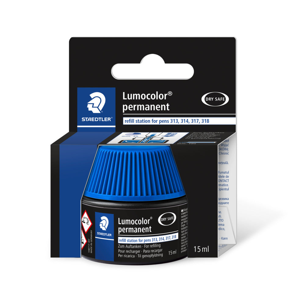 Tankstelle für Lumocolor® refill station für permanent Universalstifte, 15 ml, blau STAEDTLER 487 17-3 STAEDTLER 48717-3 wasserf.