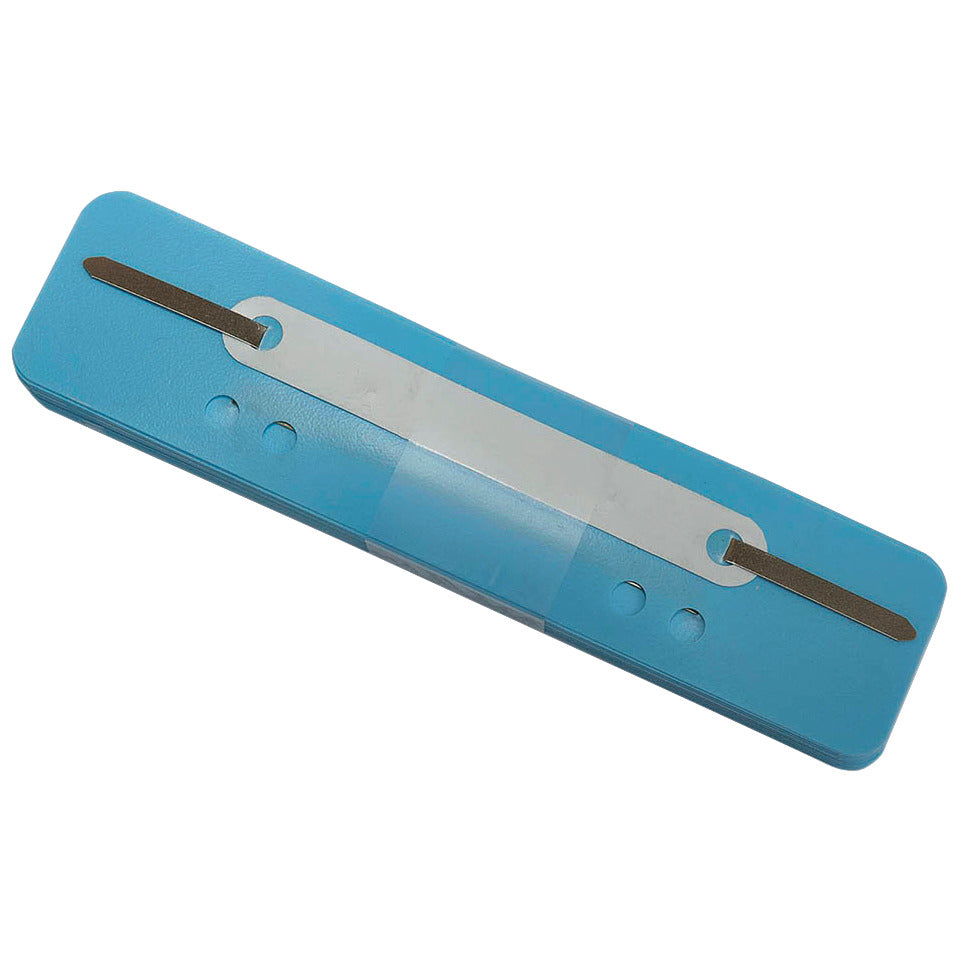 Heftstreifen mit Plastikdeckleiste, 34 x 150 mm, PP, 25 Stück, hellblau Q-CONNECT 2012500510 Q-CONNECT 2012500510 Plastikdeckleiste
