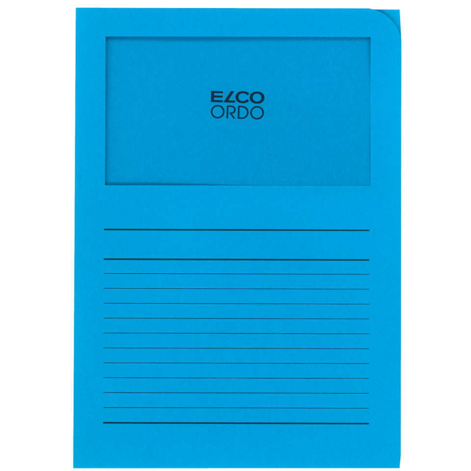 Sichtmappe Ordo classico A4 intensivblau, liniert, Fenster 180 x 100 mm, 100 Stück ELCO 29489.32 ELCO 29489.32  Classico Papier