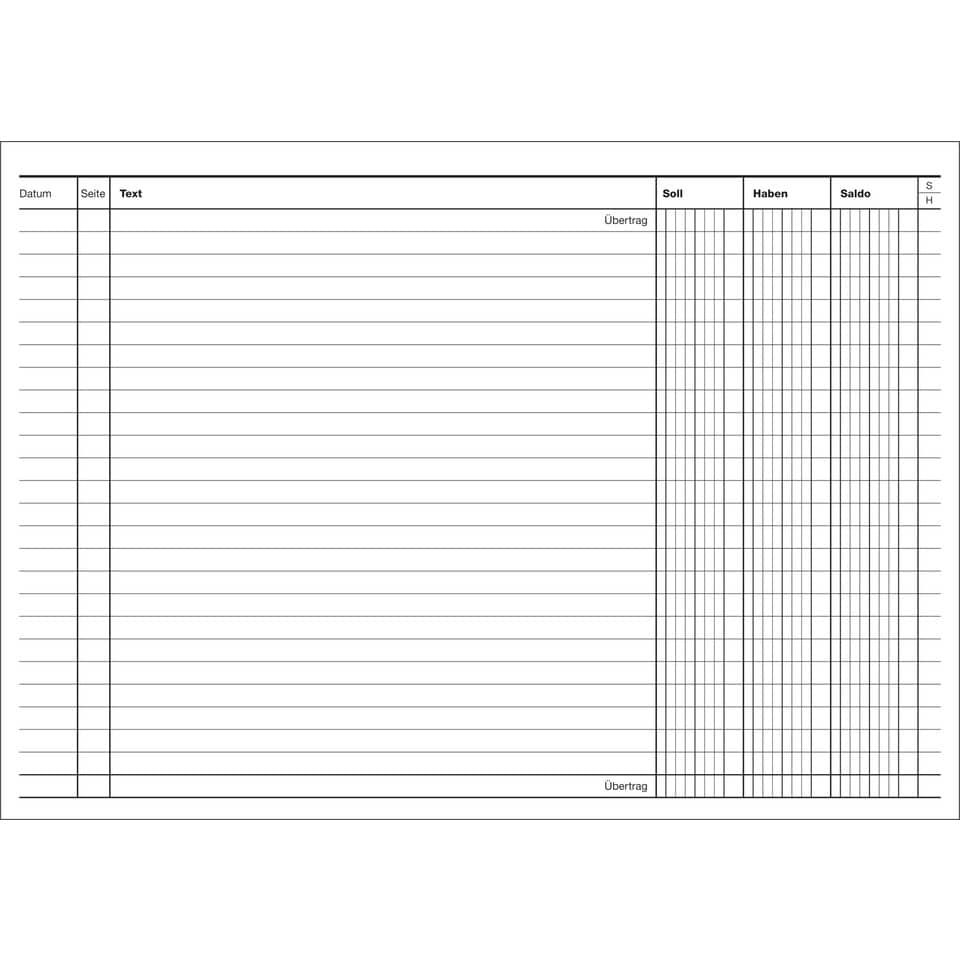 Karteikarte Kontokorrentkarte, A5 quer, liniert, 100 Stück, weiß RNK 115350 RNK 115350 100ST Kkta5