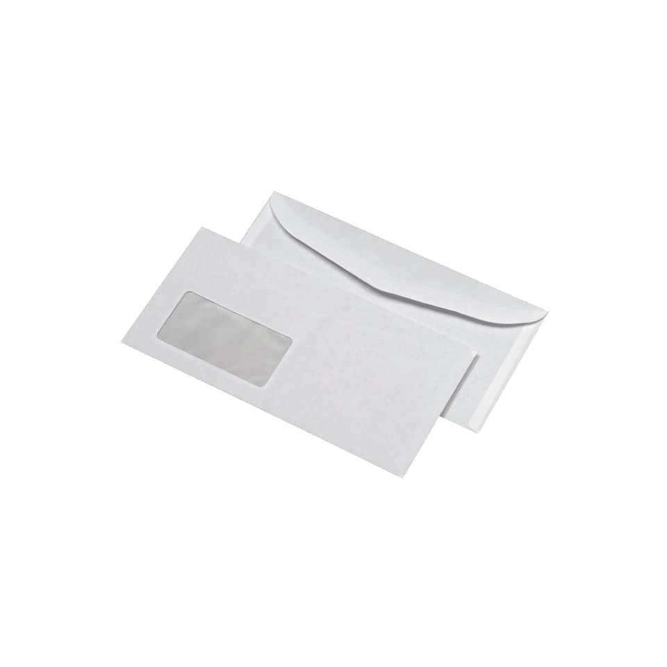 Briefumschlag mit Fenster, 229 x 125 mm, 75g/m², nassklebend, 1000 Stück, weiß MAILMEDIA 30005433 MAILMEDIA 30005433 1000ST 125x229mm