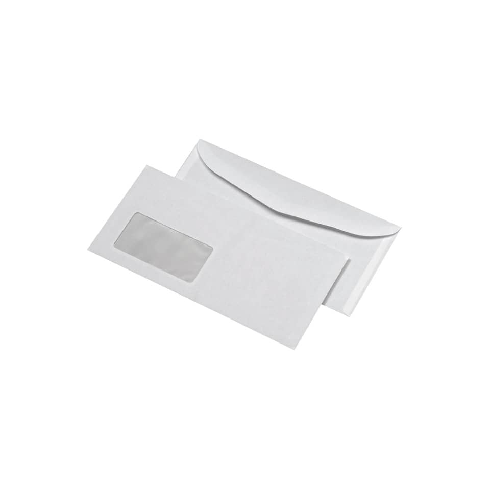 Briefumschlag mit Fenster, DIN lang, 75g/m², nassklebend, 1000 Stück, weiß MAILMEDIA 30007488 MAILMEDIA 30007488 1000ST 114x229mm