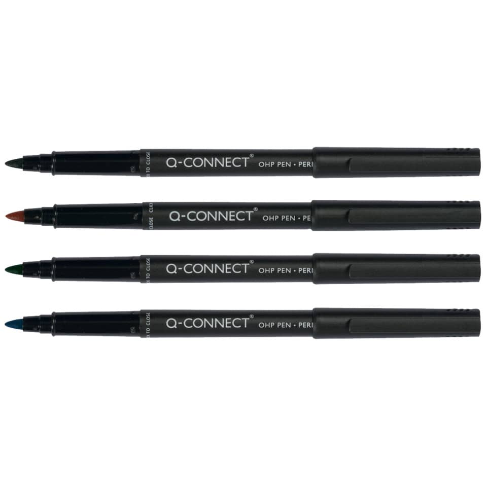 Overheadstift, M, permanent, 4 Stück, sortiert Q-CONNECT KF01198 Q-CONNECT KF01198 M Permanent