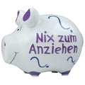 Sparschwein klein "Nix zum anziehen", 12,5 x 9 x 9 cm, Keramik KCG 10026904 KCG 101485/10026904 Nix zum anziehen
