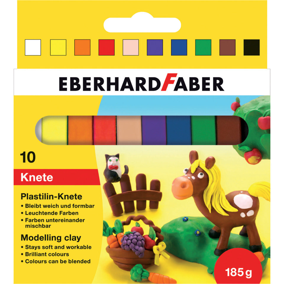 Kinderknete Plastilin, 10 Stück, sortiert EBERHARD FABER 57 20 11 EBERHARD FABER 57 20 11 Plasti