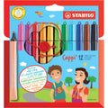 Faserschreiber mit Kappenring Cappi® Etui, 1 mm, sortiert, Kartonetui mit 12 Stiften STABILO 168/12-4 STABILO 168/12-4  Kartonetui