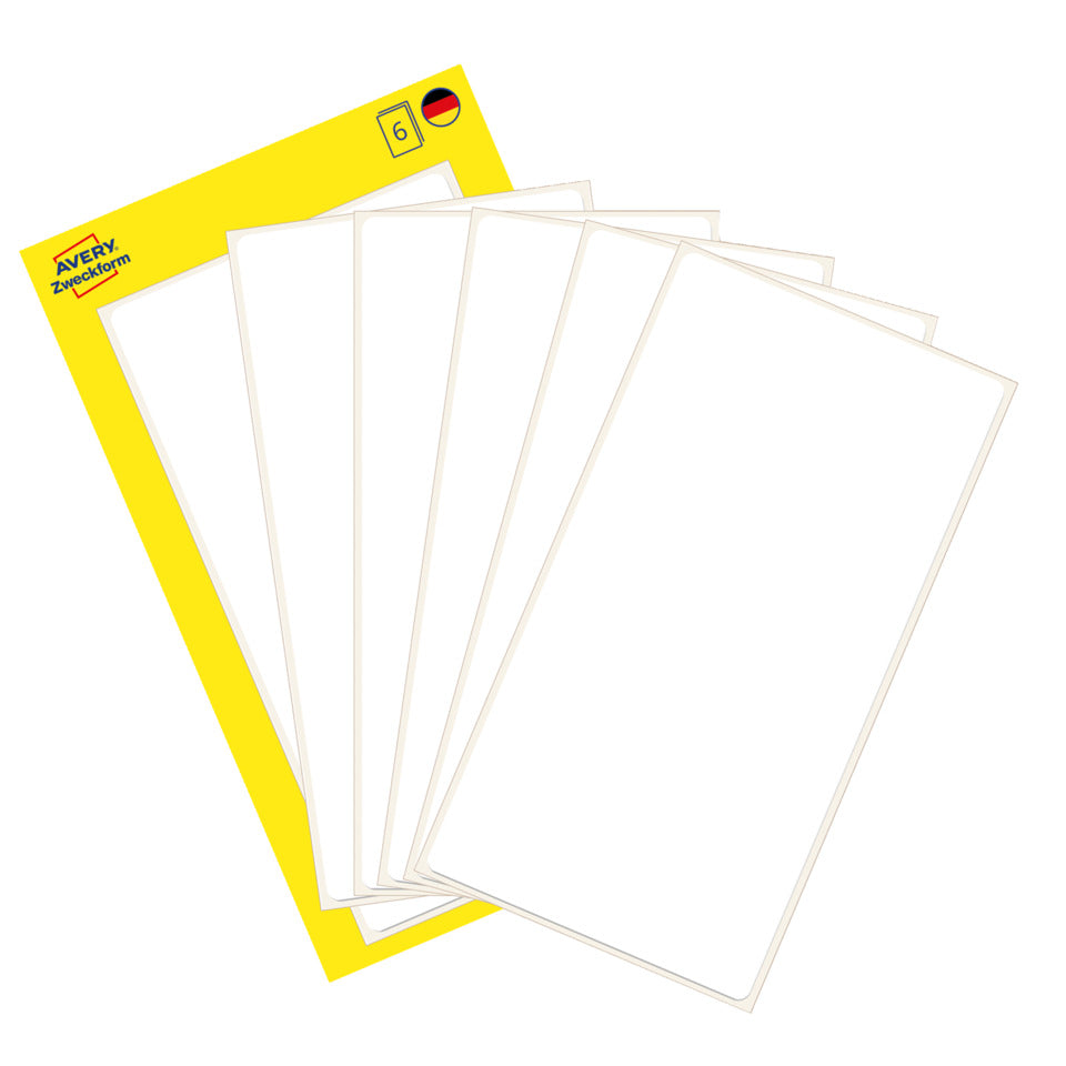Vielzwecketiketten, 98x51mm, 6 Stück, weiß AVERY ZWECKFORM 3047