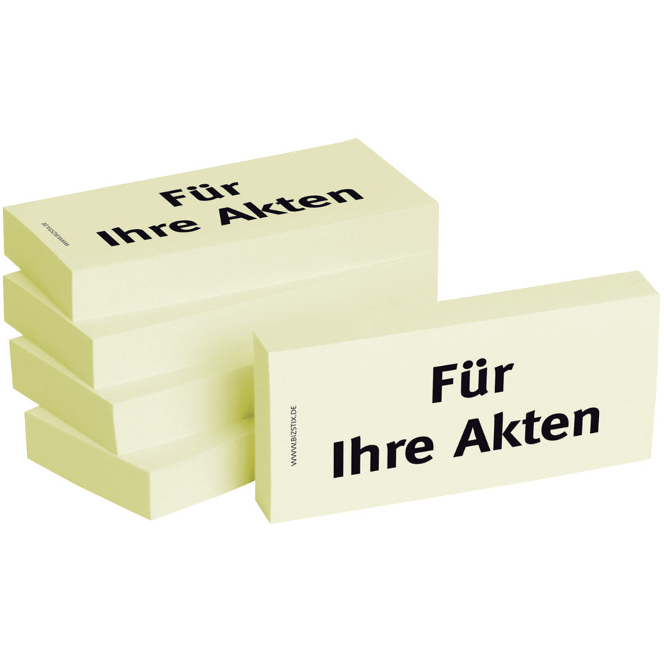 Haftnotiz Für ihre Akten, 75x35mm, 5x100 Blatt BIZSTIX 1301010107 1301010107 75x35mm  5Bk