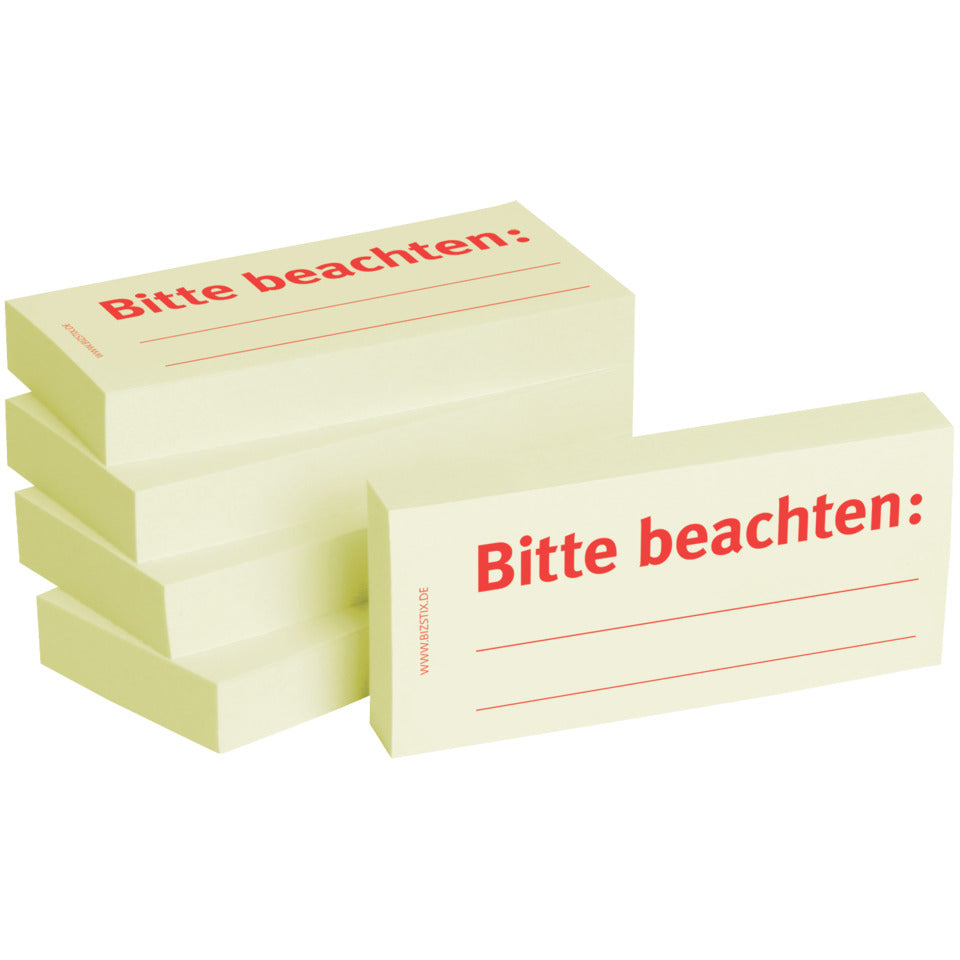 Haftnotiz Bitte beachten, 5 Stück, gelb BIZSTIX 1301010151 BIZSTIX 1301010151 5ST