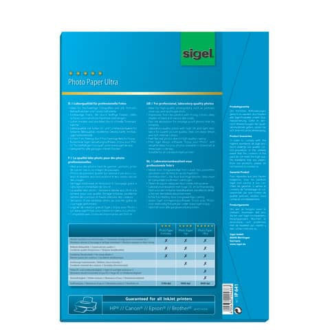 Inkjet Fotopapier Ultra - hochglänzend, 260 g/qm, 50 Blatt