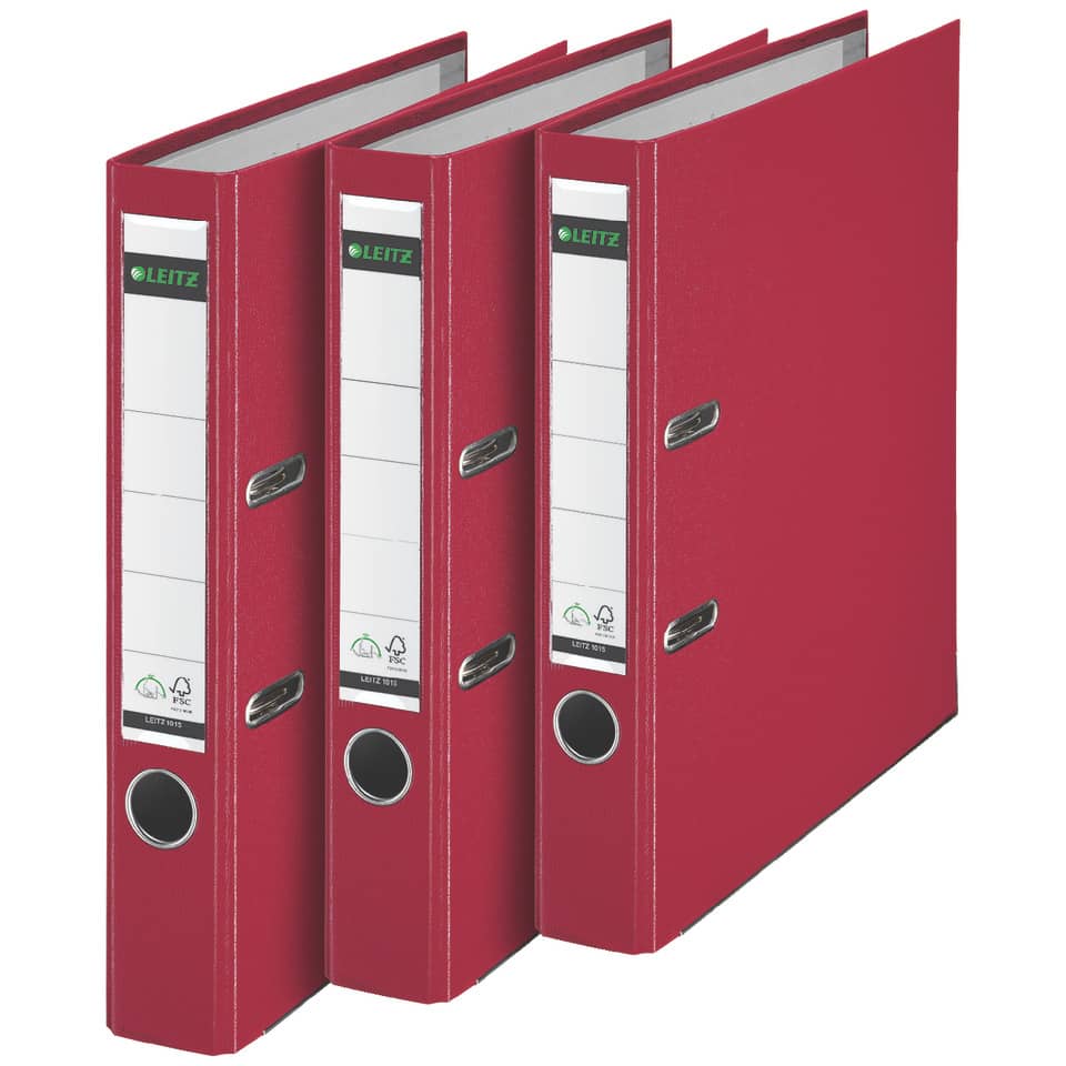 Qualitäts-Ordner 180° Plastik, A4, 52mm, rot LEITZ 1015-50-25 LEITZ 1015-50-25 180° Mechanik