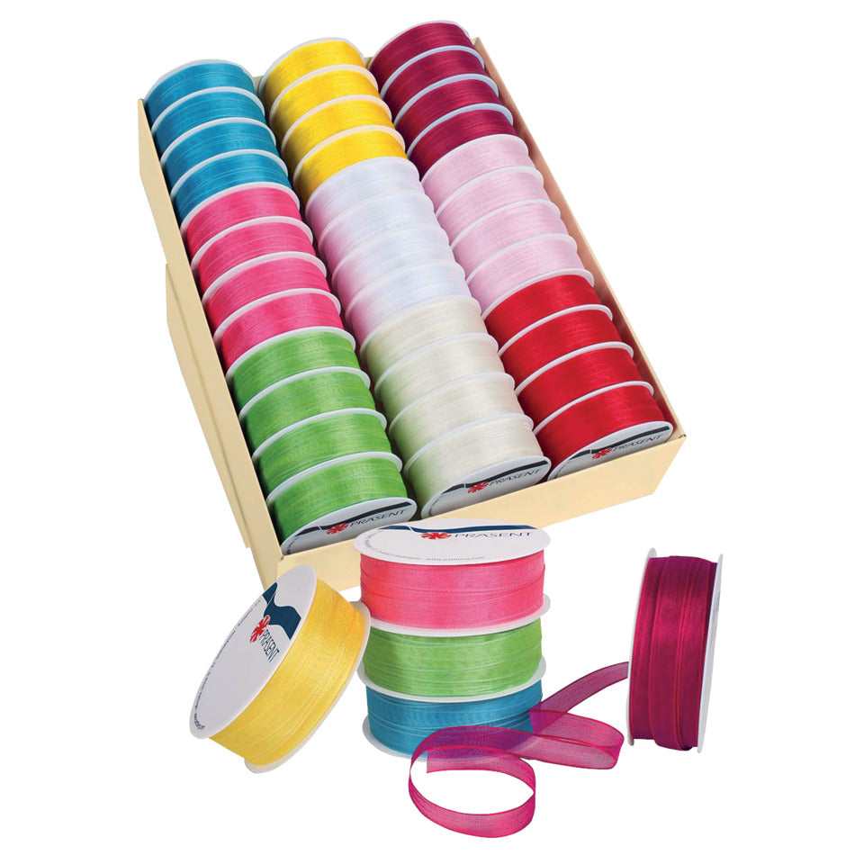 Zierband Organza, 25 mm x 2 m, sortiert  1579-099 1579-099 25mm 2m