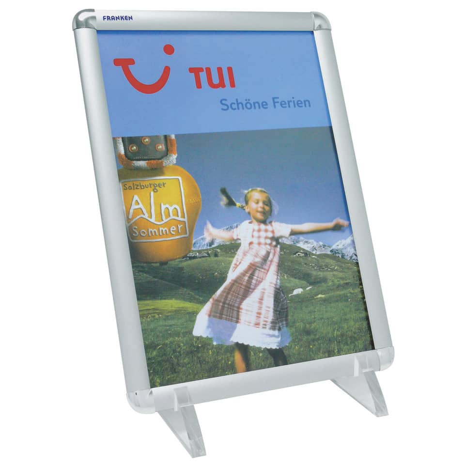 Schaukasten Wechselrahmen, DIN A1, Schutzfolie mit UV-Filter, Rahmen 32 mm, silber FRANKEN BS0802