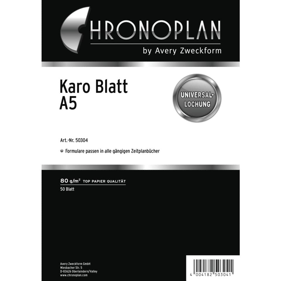Ersatzeinlage, A5, kariert, 50 Blatt, weiß CHRONOPLAN 50304 CHRONOPLAN 50304 Notizen