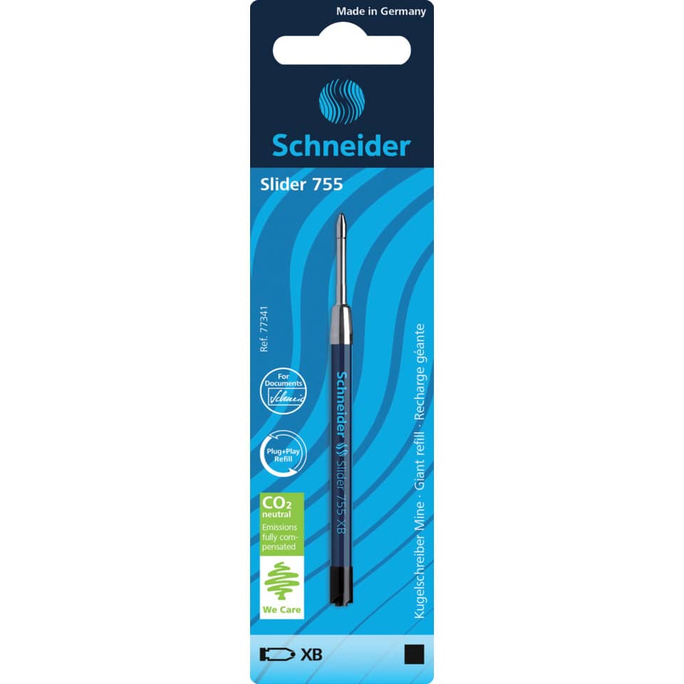 Kugelschreibermine Slider 755, dokumentenecht, XB, schwarz SCHNEIDER 50-77341 SCHNEIDER 77341 Slider