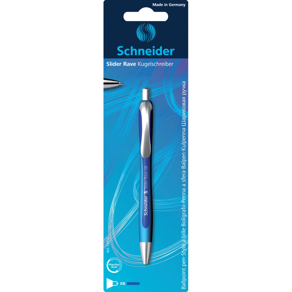 Kugelschreiber Slider Rave, Druckmechanik, XB, blau SCHNEIDER 73253 SCHNEIDER 73253 RAVE