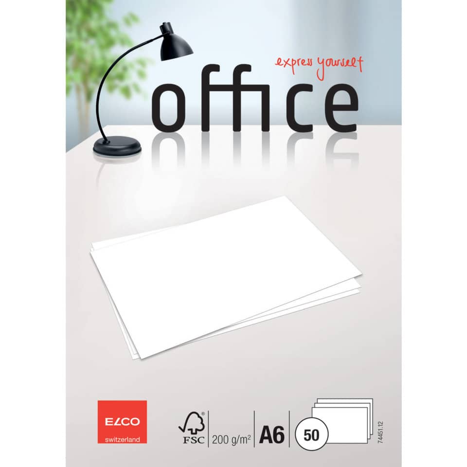 Briefkarte Office, A6, 200g/m², weiß, 50 Stück ELCO 74451.12 ELCO 74451.12 50ST 200g