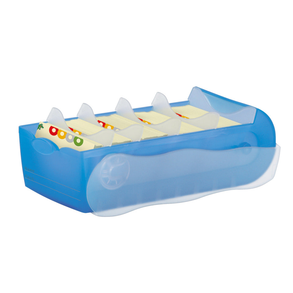 Lernkartei CROCO DIN A7 quer, Lernkartei mit 100 Karten, transluzent-blau HAN 997-643D HAN 997-643 für 900 Karten