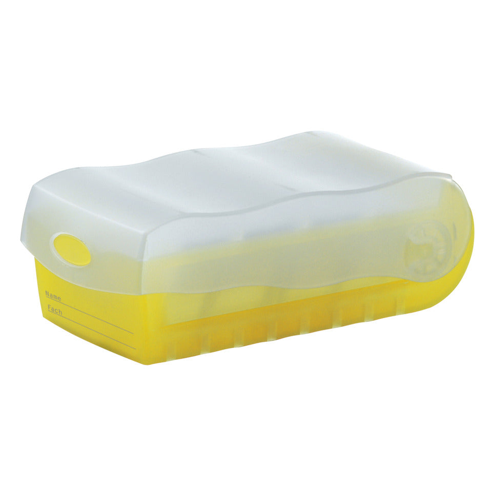 Karteibox CROCO DIN A8 quer, Lernkartei mit 100 Karten, transluzent-gelb HAN 998-653D HAN 998-653 für 500 Karten
