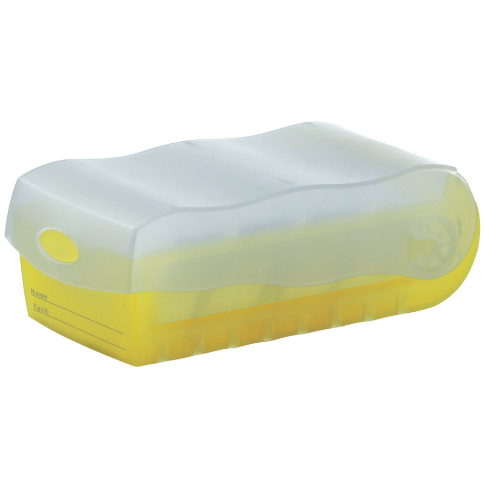 Karteibox CROCO DIN A8 quer, Lernkartei mit 100 Karten, transluzent-gelb HAN 998-653D HAN 998-653 für 500 Karten