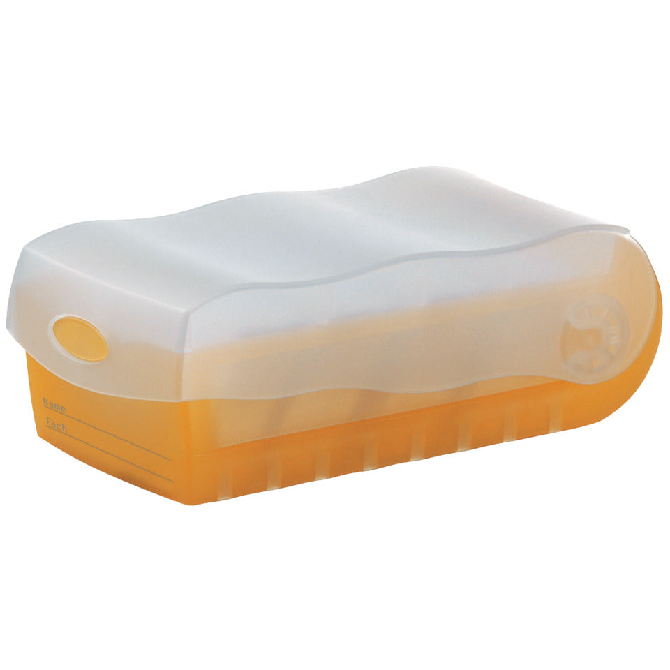 Karteibox CROCO DIN A8 quer, Lernkartei mit 100 Karten, transluzent-orange HAN 998-613D HAN 998-613 für 500 Karten