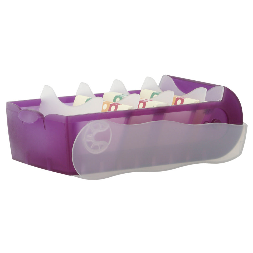 Karteibox CROCO DIN A8 quer, Lernkartei mit 100 Karten, transluzent-lila HAN 998-673D HAN 998-673 für 500 Karten