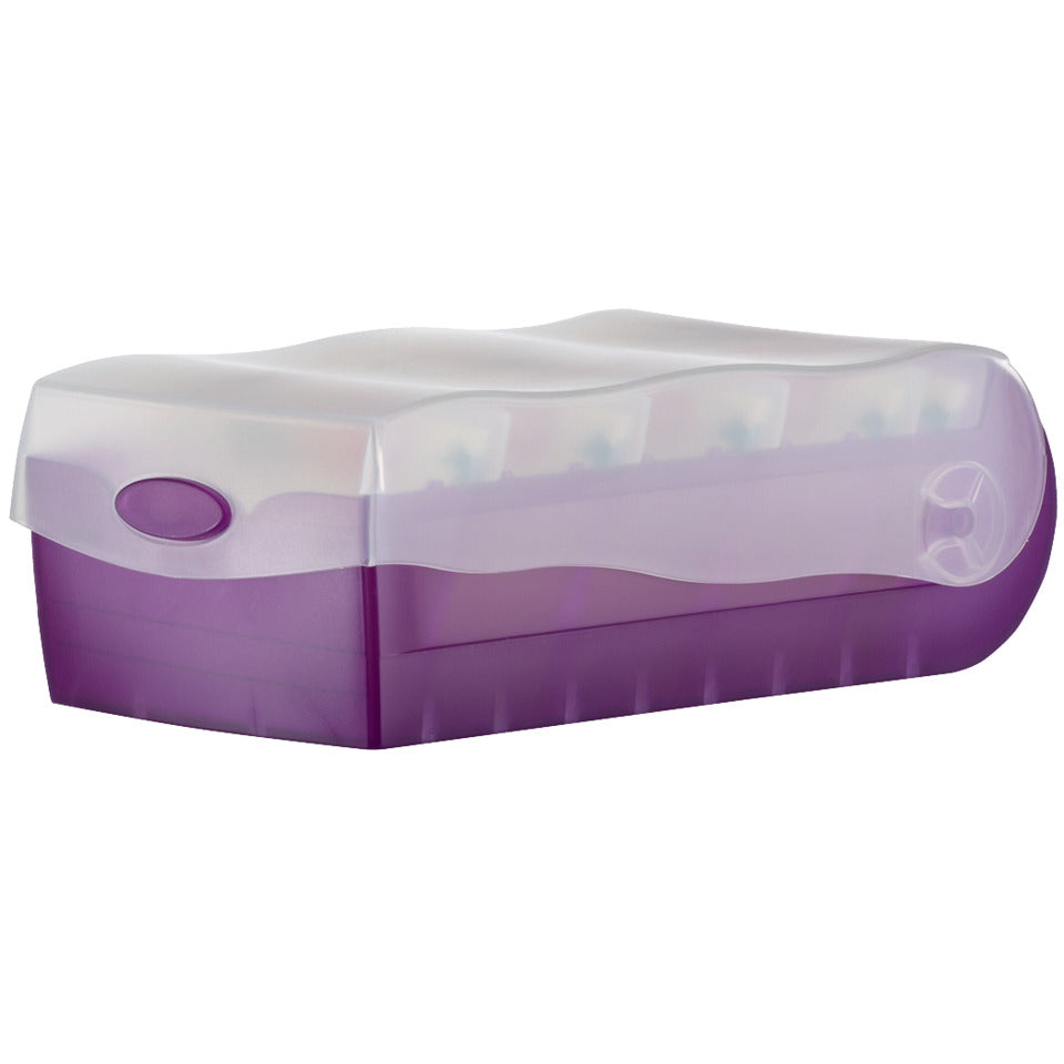 Karteibox CROCO DIN A8 quer, Lernkartei mit 100 Karten, transluzent-lila HAN 998-673D HAN 998-673 für 500 Karten