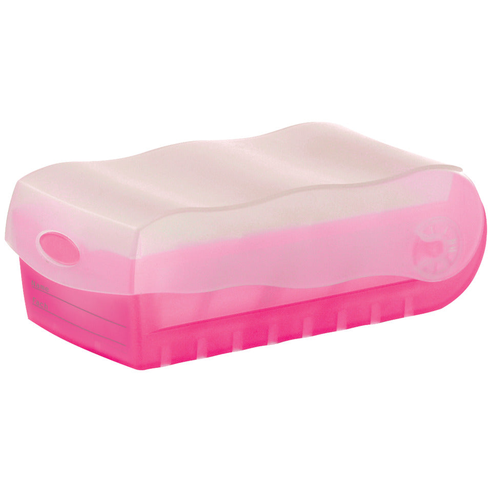 Karteibox CROCO DIN A8 quer, Lernkartei mit 100 Karten, transluzent-pink HAN 998-663D HAN 998-663 für 500 Karten