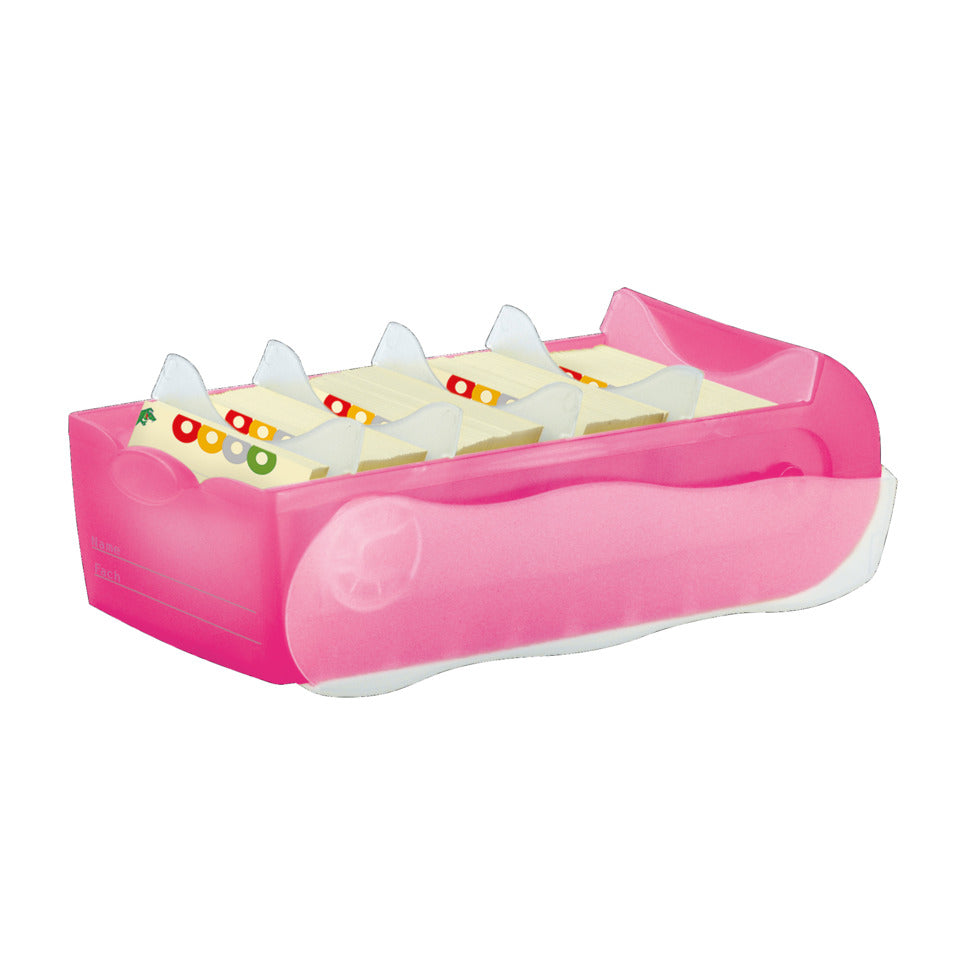 Karteibox CROCO DIN A8 quer, Lernkartei mit 100 Karten, transluzent-pink HAN 998-663D HAN 998-663 für 500 Karten