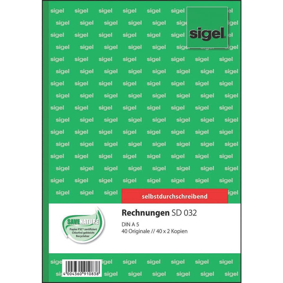 Rechnung, A5, 3x40 Blatt SIGEL SD032
